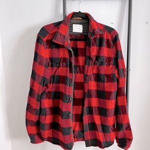 Flannel Shirt for Men Black Red checker plaid long sleeve flannel for women soft